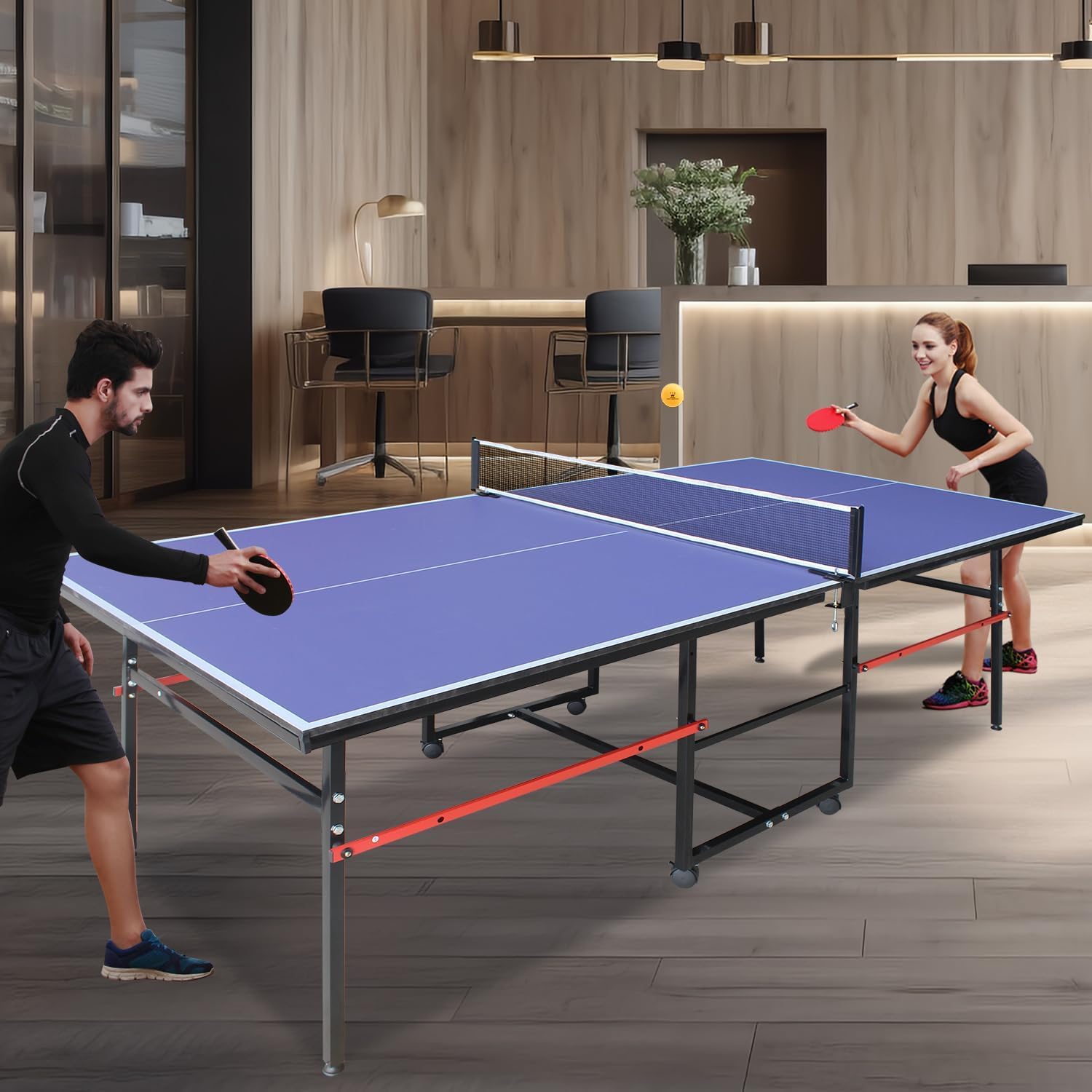 8 ft Portable Ping Pong Table， - đánh giá và giá Table Tennis How To Play