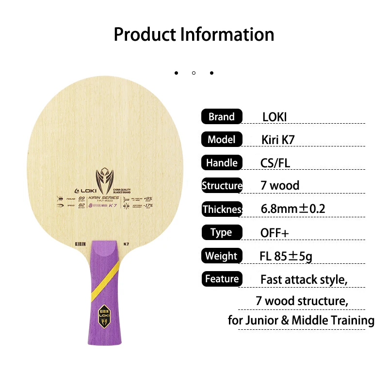 LOKI Kirin K5 K6 K7 Table Tenn - đánh giá và giá Table Tennis Touch